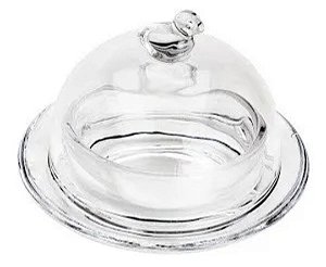 Manteigueira de Cristal pássaro 9,5x6,5 - Lyor