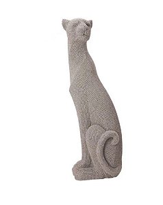 Escultura Pantera em Poliresina Branca 53cm