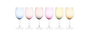 Cj 6 Taças Cristal p/ Vinho Gastro/Colibri Sortidas 580ml - Bohemia