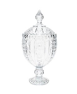 Potiche Decorativo de Cristal C/ Pé Belle 15x28cm - Wolff