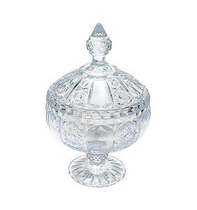 Potiche Decorativo de Cristal C/ Pé Belle 15x24cm - Wolff