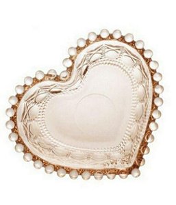 Bowl de vidro coração Ball âmbar metalizado 13,5x12x5