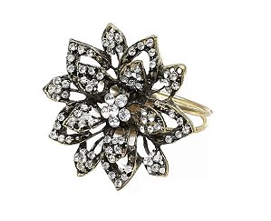 Anéis P/ Guardanapo De Ferro Niquelado Flor Gold Stone - Wolff