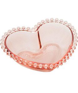 Conj. 2 bowls cristal coração pearl rosa 15x13x5- Wolff