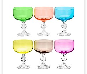 Conj. 6 Taças Cristal Ecológico para sobremesa Klaudie/Sterna sortida- Bohemia