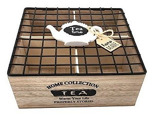 Caixinha p/ Chá c/ 4 Divisórias