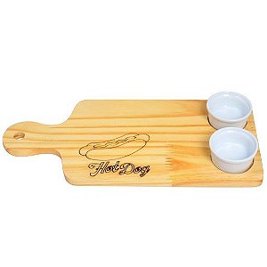 Tábua de Madeira Pinus Hot Dog