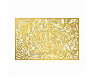 Lugar Americano De Plástico Leaf Dourado - Lyor