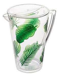Jarra de Acrílico c/ Tampa Leaf Verde 2,9L - Bon Gourmet