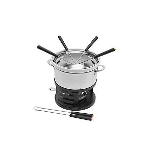 Aparelho Fondue 11pc Aço Inox e Cerâmica Base Esmaltda Connor