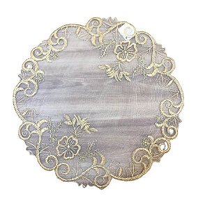 Lugar Americano Linha Supremo Branco Com Renda Dourada - Rafimex