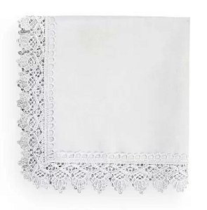 Jogo Americano 35x50cm + Guardanapo Branco Guipir 45x45cm - Rafimex