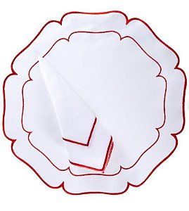 Jogo americano + Guardanapo Vermelho- Rafimex