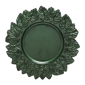 Sousplat Leaf Olive Antique - Copa e Cia