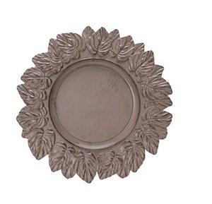 Sousplat Leaf Olive Taupe Antique  - Copa e Cia