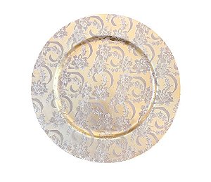 Sousplat Redondo Natal Plat. ( Dourado )