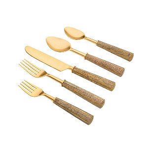 Conjunto de Talheres 30 Pçs Garbo Goldwood - Copa e Cia