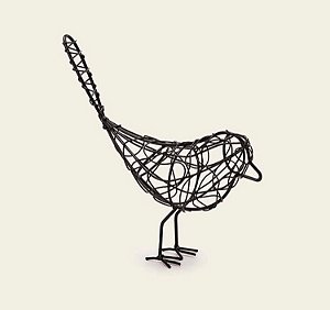 Escultura Pássaro em Metal Preto P - Mart