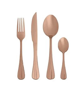 Faqueiro 24 Pçs de Aço Inox Positano Rosé - Lyor