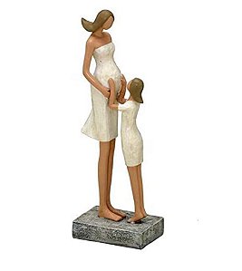 Estatueta Mãe Grávida e Filha -Mabruk