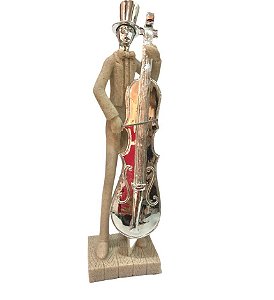 Escultura Músico Com Violino - Mabruk