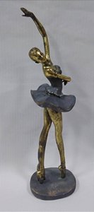 Estatueta Bailarina Cinza e Dourado - Mabruk