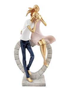 Estatueta Casal Sentado No Coração - Royal