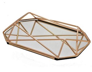 Bandeja Metal Base De Vidro - Mabruk