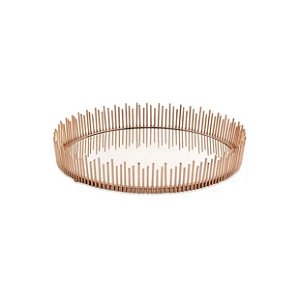 Bandeja Decorativa Redonda  Cobre Com Espelho - Mart