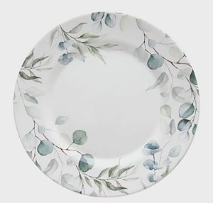 Cj 6 Pratos Raso Aquarelle Eucalipto - Copa & Cia