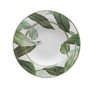 Cj 6 Pratos Fundo Aquarelle Folhas - Copa & Cia