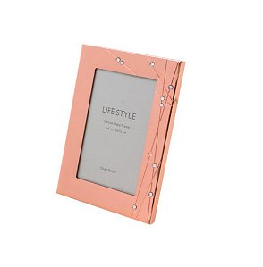 Porta Retrato Aço Rose Gold Strass 20x25 -