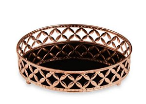Bandeja Pequena Cobre em Metal com Espelho- Mart