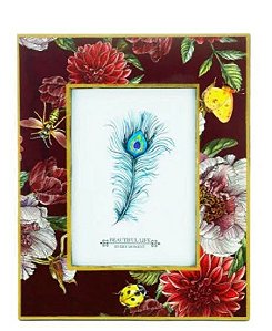 Porta Retrato MDF Floral Marsala 13x18