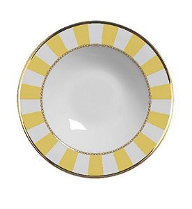 Cj 6 Pratos Fundos Yellom Strip - Alleanza