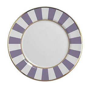 Cj 6 Pratos Raso Lavender Strip - Alleanza