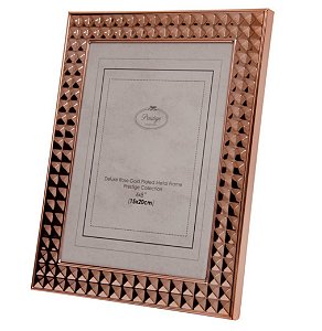 Porta Retrato de Aço Diamond Rose Gold 13x18