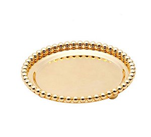 Bandeja De Zamac Niquelado Balls Dourada - Lyor