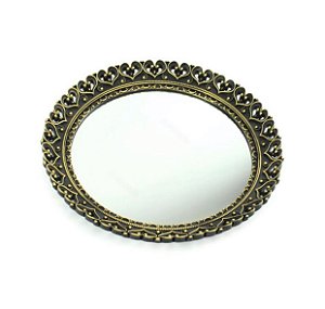 Bandeja Redonda Borda De Coração Preta - D&A