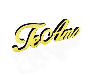 Palavra Te Amo em MDF Ouro Espelhado - Decoryou