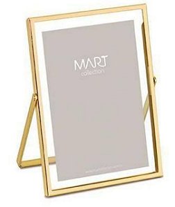 Porta Retrato Dourado em Metal 10x15 - Mart