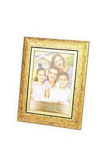 Porta Retrato de Madeira Friso Dourado 10x15cm