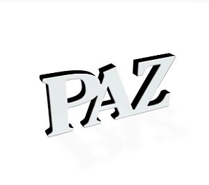 Palavra Paz em MDF Prata Espelhado - Decoryou