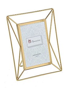 Porta Retrato de Metal Dourado 10x15