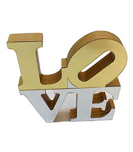 Nome Love Decorativo Prata e Dourado - Decoryou