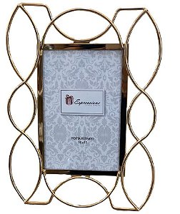 Porta Retrato de Metal Dourado10x15