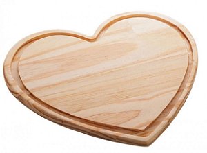 Tábua Madeira Pinus Coração 33x29x2cm - Rojemac