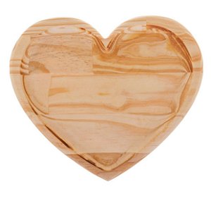 Tabua De Coração 22x20x2cm Madeira - Rojemac
