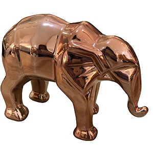 Estatueta Elefante Cerâmica Rosé