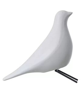 Pássaro Cerâmica Cinza G